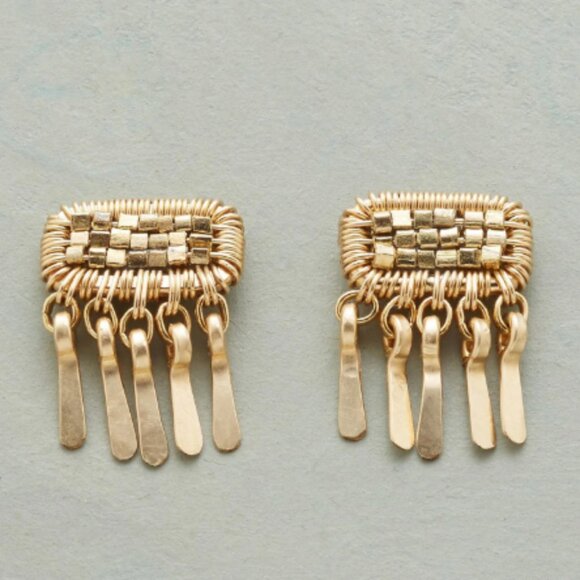 New! Sundance, Dana Kellin designer, 14K Gold Dangle Earrings - Picture 1 of 4